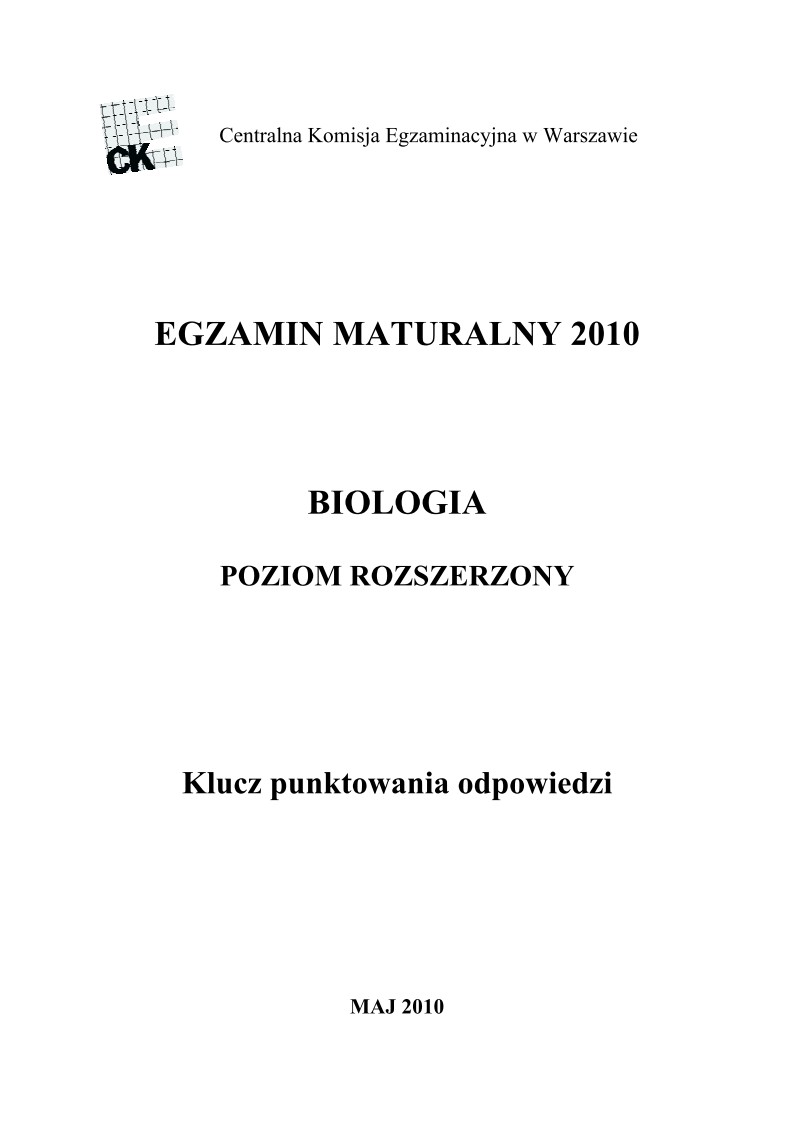 Odpowiedzi - biologia, p. rozszerzony, matura 2010-strona-01
