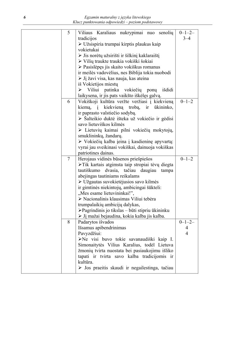 Odpowiedzi - jezyk litewski, p. podstawowy, matura 2010-strona-06