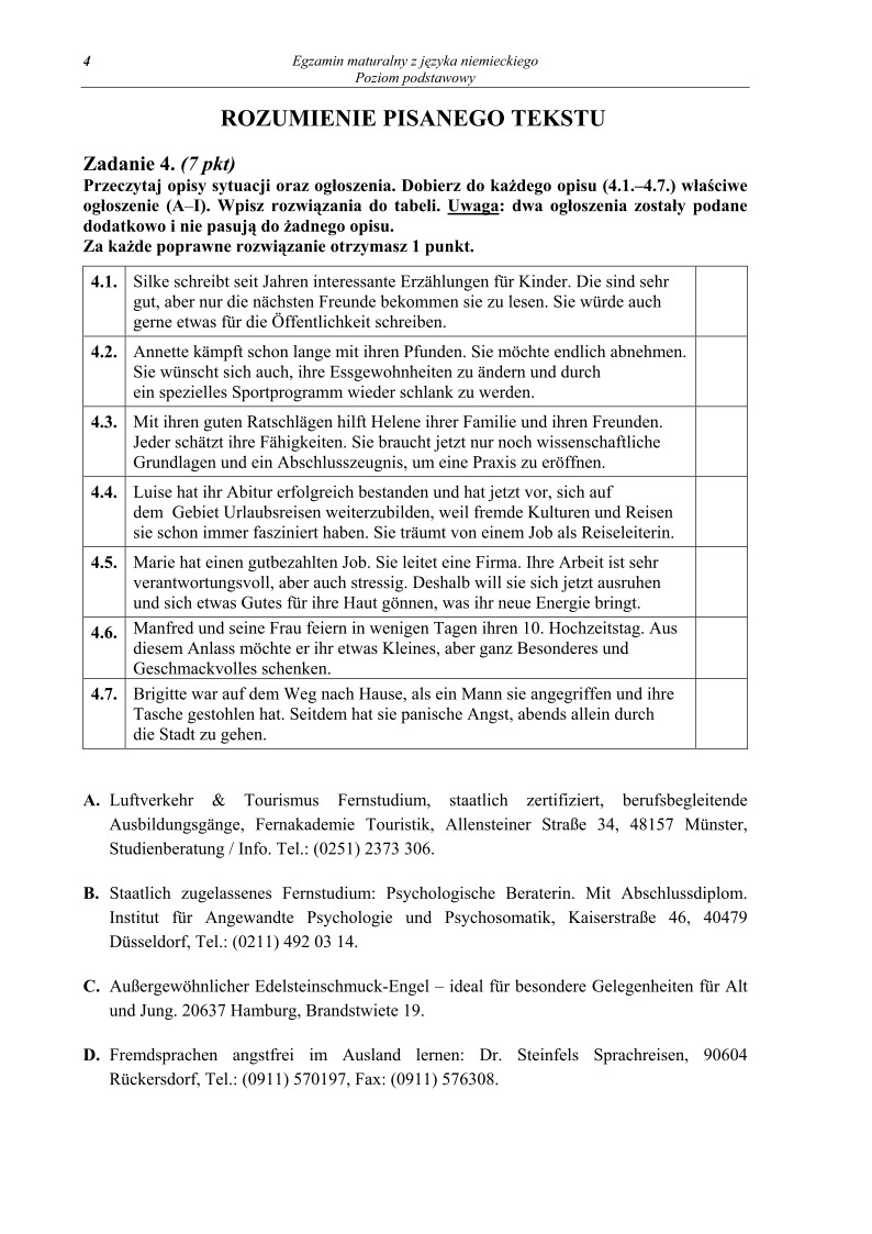 Pytania - jezyk niemiecki, p. podstawowy, matura 2011-strona-04