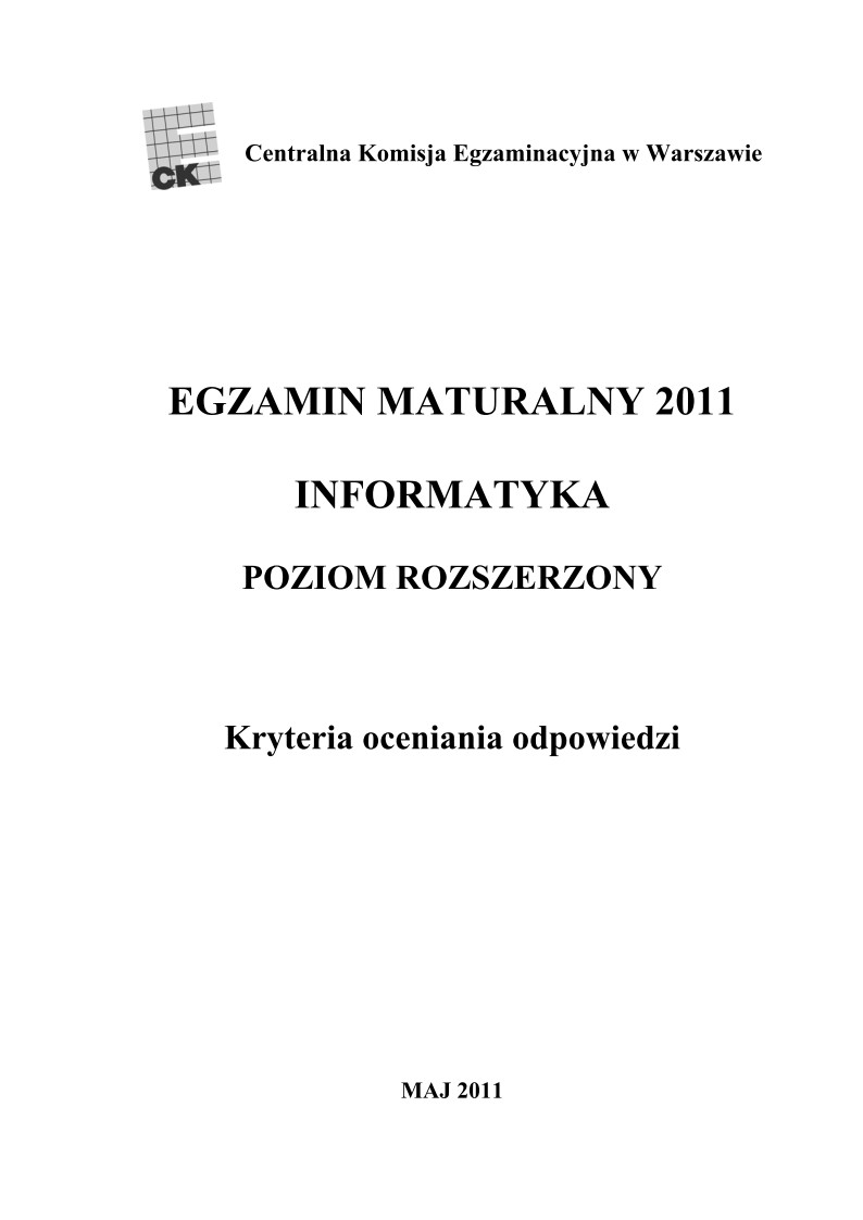 Odpowiedzi - informatyka, p. rozszerzony, matura 2011-strona-01
