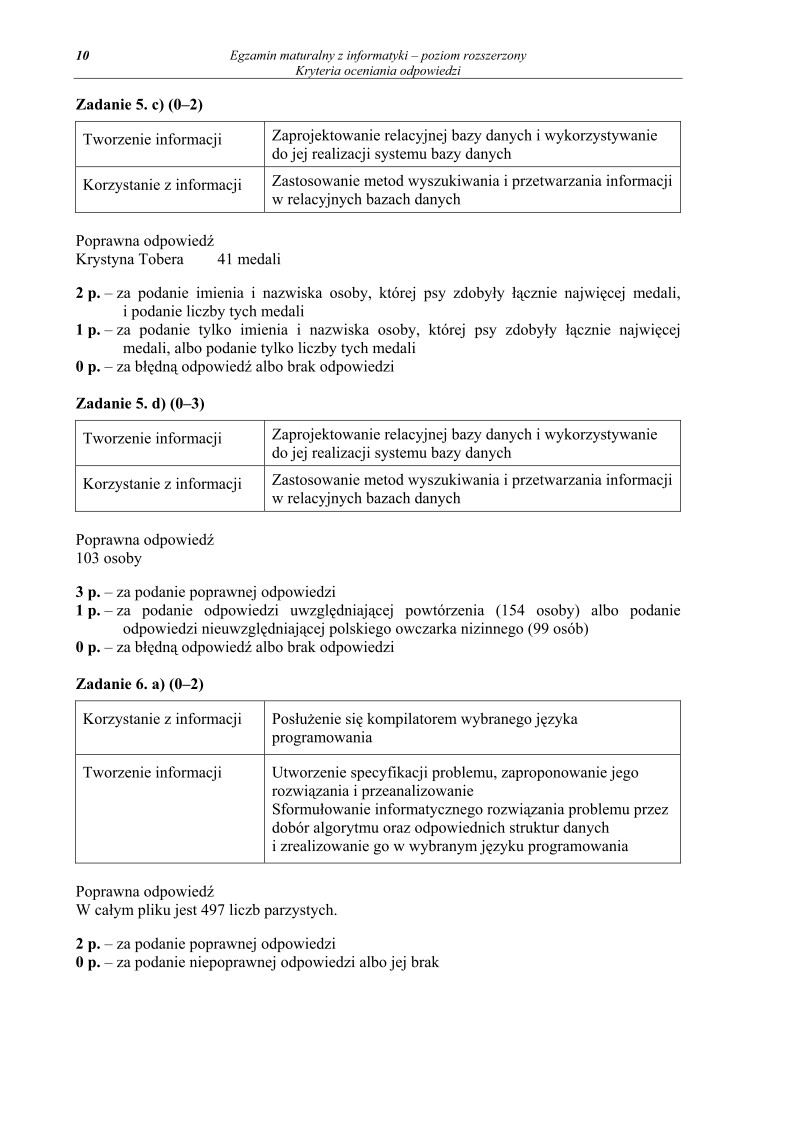 Odpowiedzi - informatyka, p. rozszerzony, matura 2011-strona-10