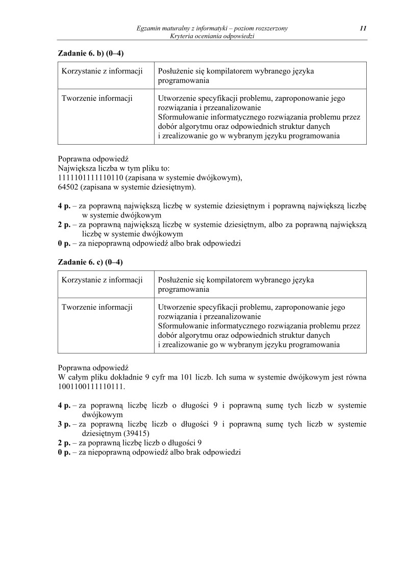 Odpowiedzi - informatyka, p. rozszerzony, matura 2011-strona-11