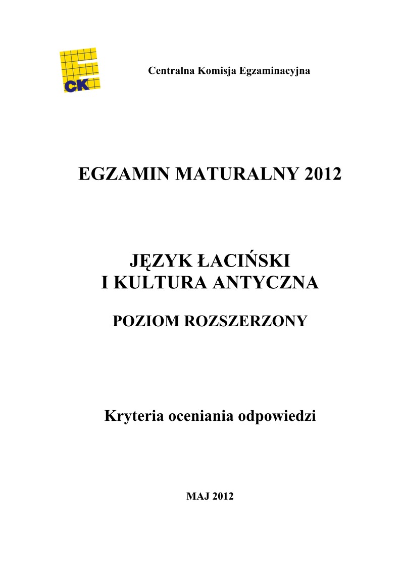 Odpowiedzi - jezyk antyczny i kultura antyczna, p. rozszerzony, matura 2012-strona-01