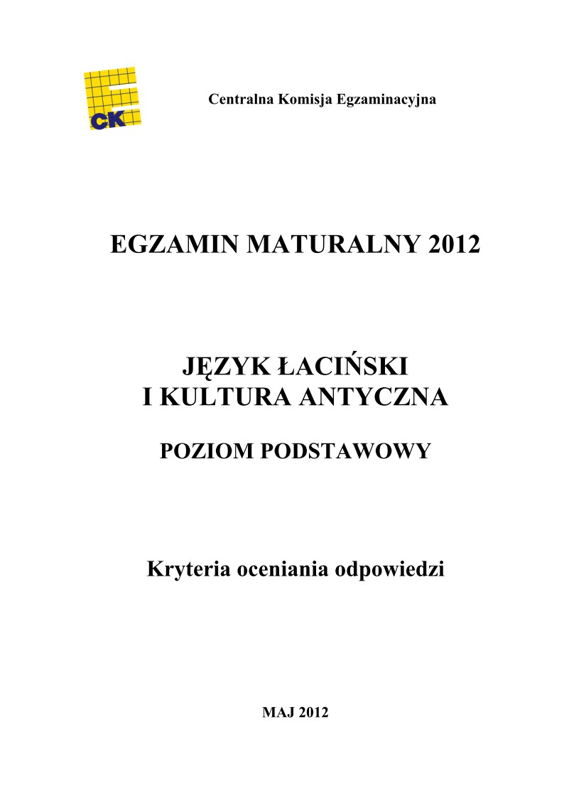 Odpowiedzi - jezyk antyczny i kultura antyczna, p. podstawowy, matura 2012-strona-01