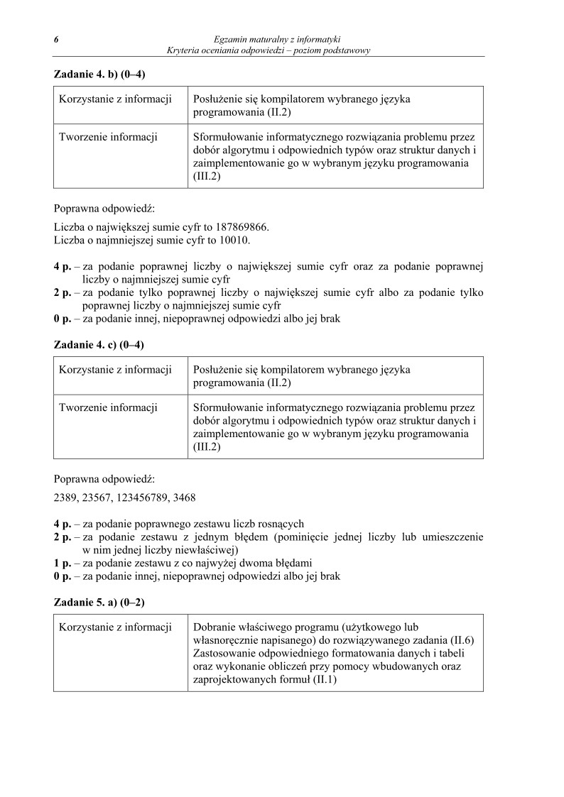Odpowiedzi - informatyka, p. podstawowy, matura 2012-strona-06