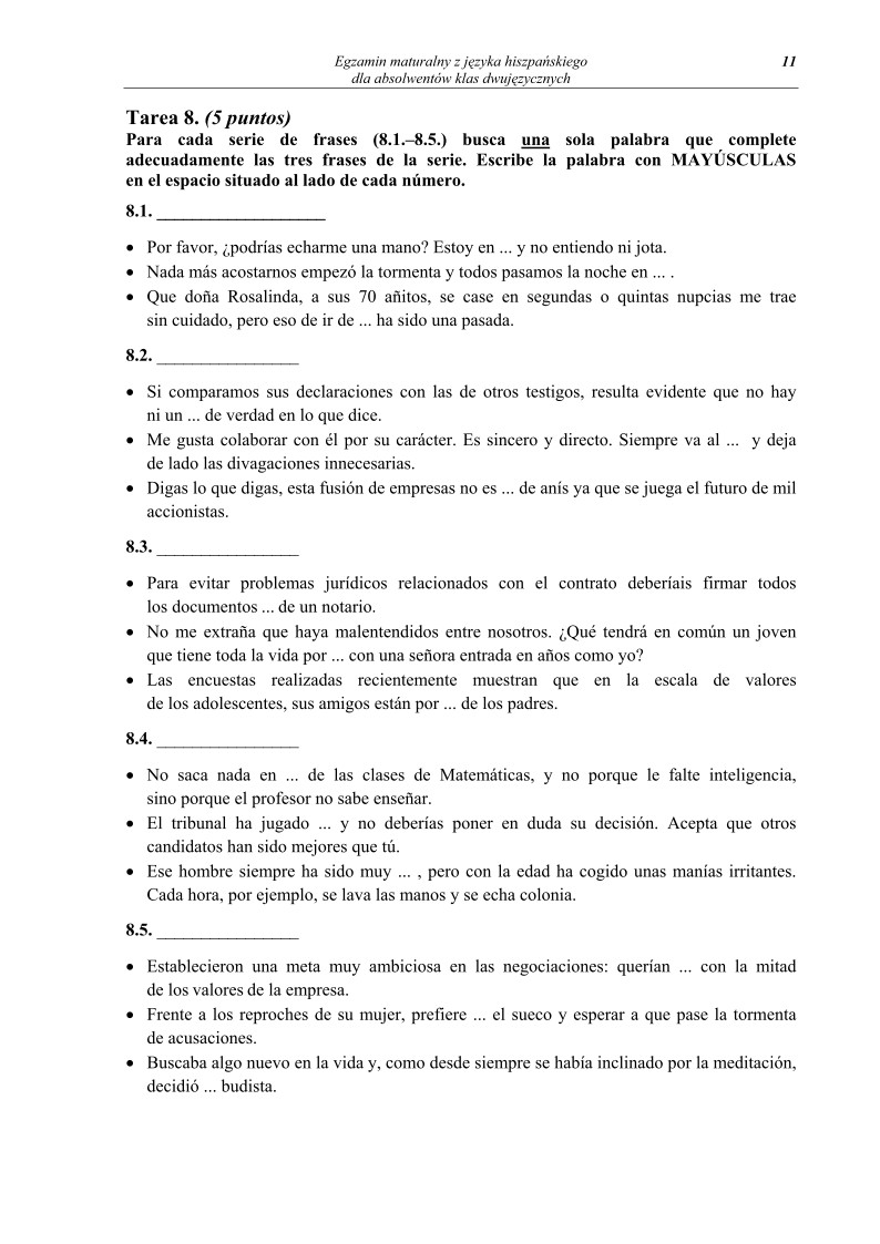 Pytania - jezyk hiszpanski dla klas dwujezycznych, matura 2012-strona-11