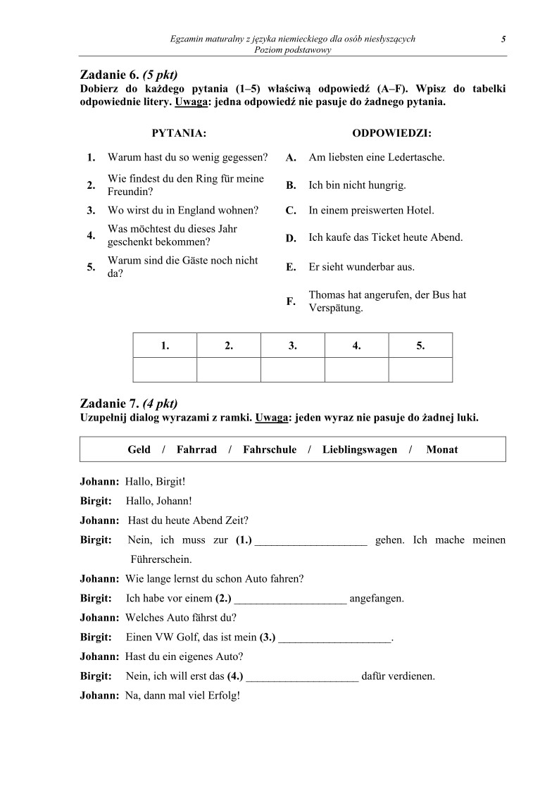 Pytania - j. niemiecki dla niesłyszących, p. podstawowy, matura 2013-strona-05