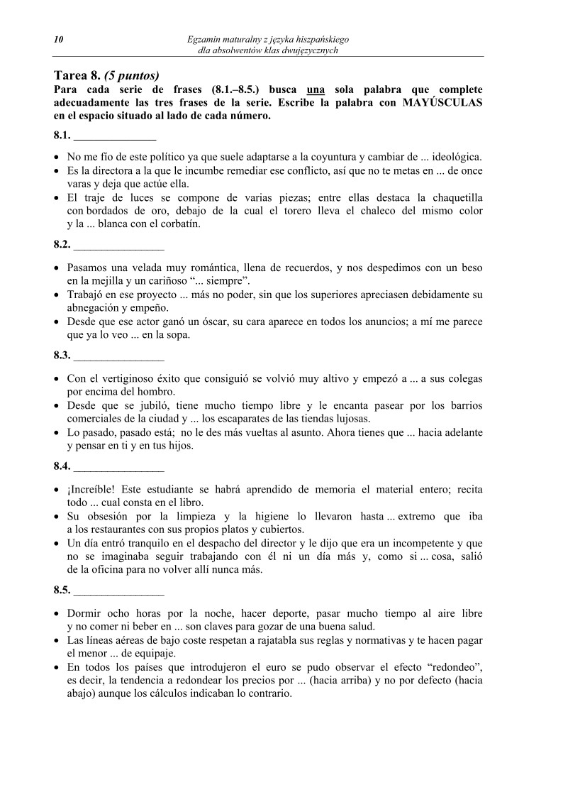 Pytania - język hiszpański dla absolwentów klas dwujęzycznych - matura 2013-strona-10