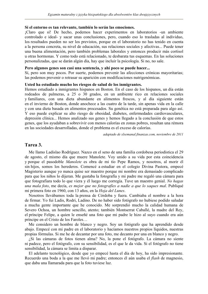 Transkrypcja - język hiszpański dla absolwentów klas dwujęzycznych - matura 2013-strona-03