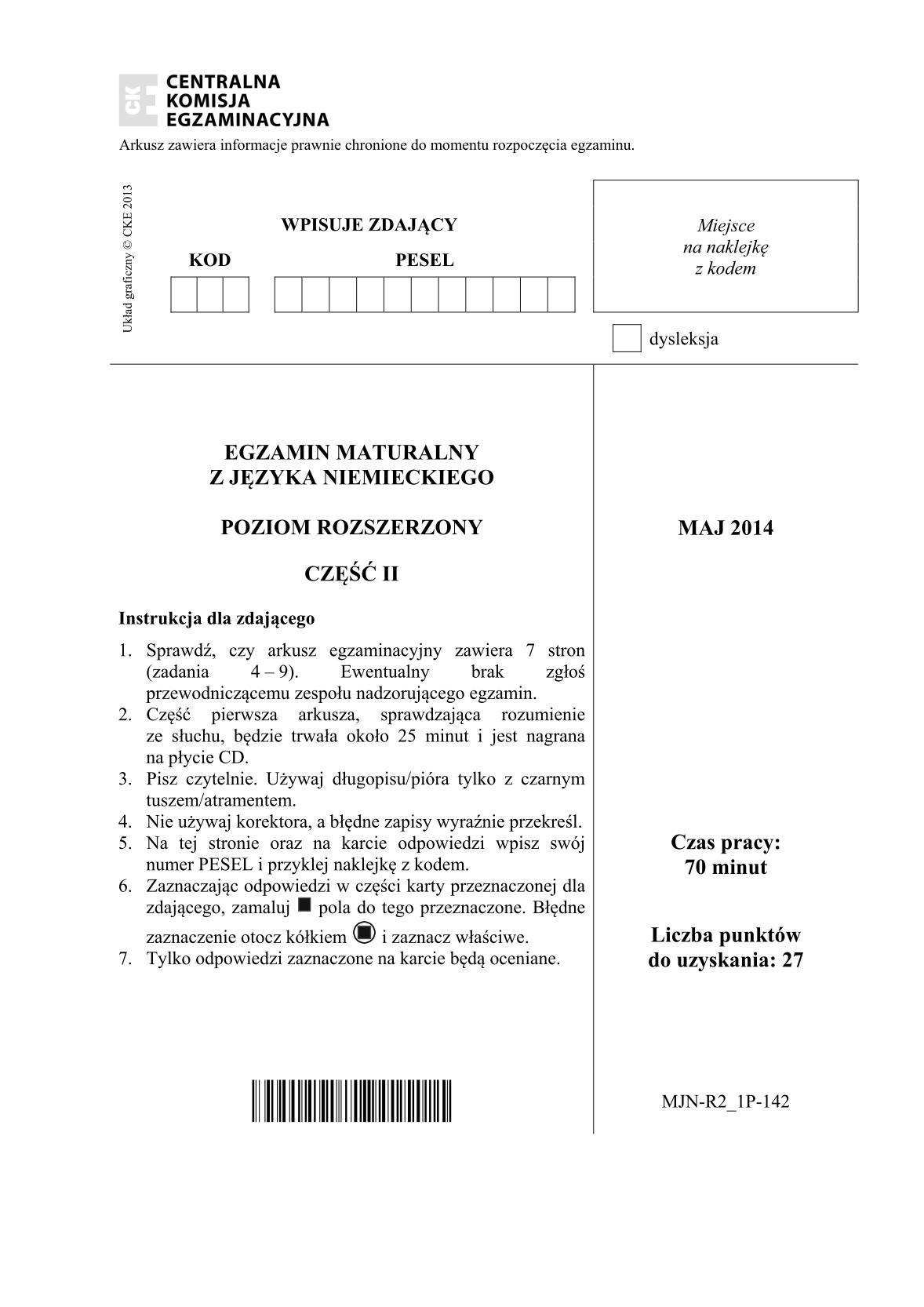 pytania-jezyk-niemiecki-poziom-rozszerzony-czesc-II-matura-2014-str.1