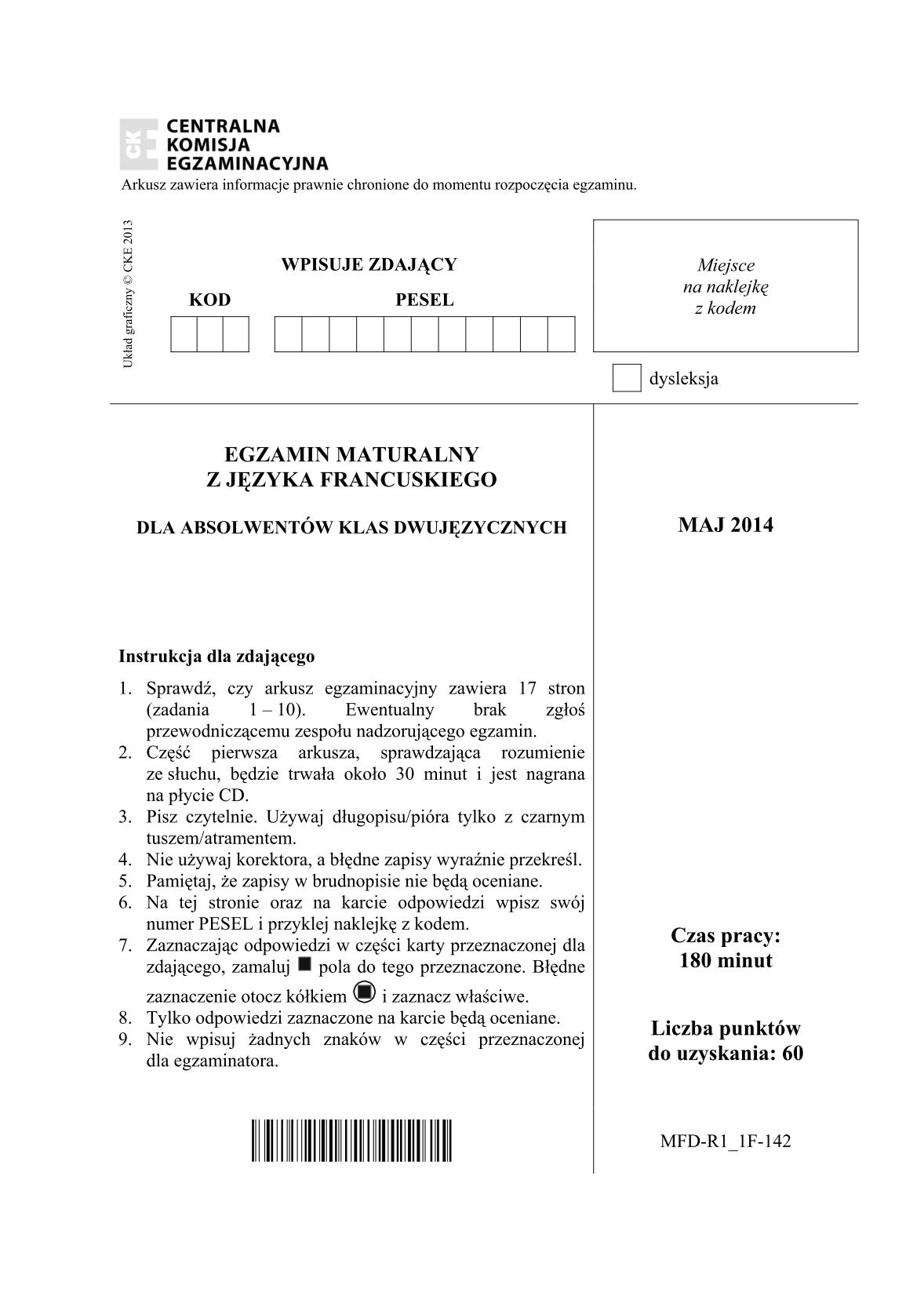 pytania-jezyk-francuski-dla-absolwentow-klas-dwujezycznych-matura-2014-str.1