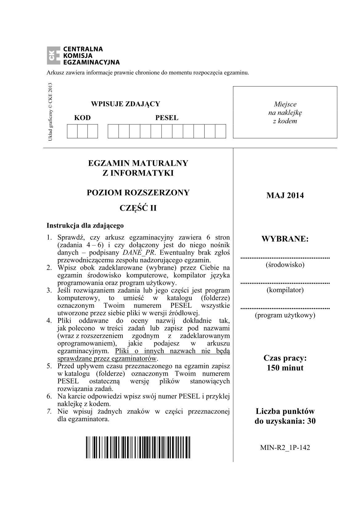 pytania-informatyka-poziom-rozszerzony-czesc-II-matura-2014-str.1