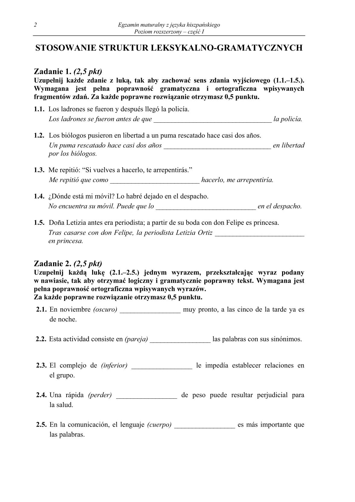 pytania-hiszpanski-poziom-rozszerzony-czesc-I-matura-2014-str.2