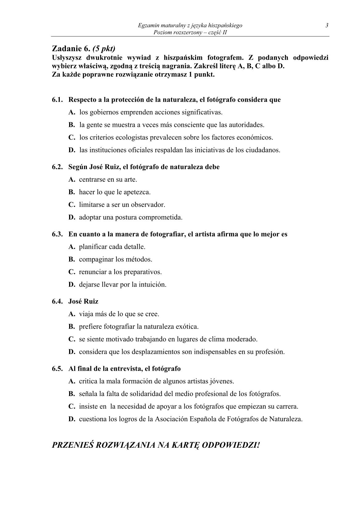 pytania-hiszpanski-poziom-rozszerzony-czesc-II-matura-2014-str.3