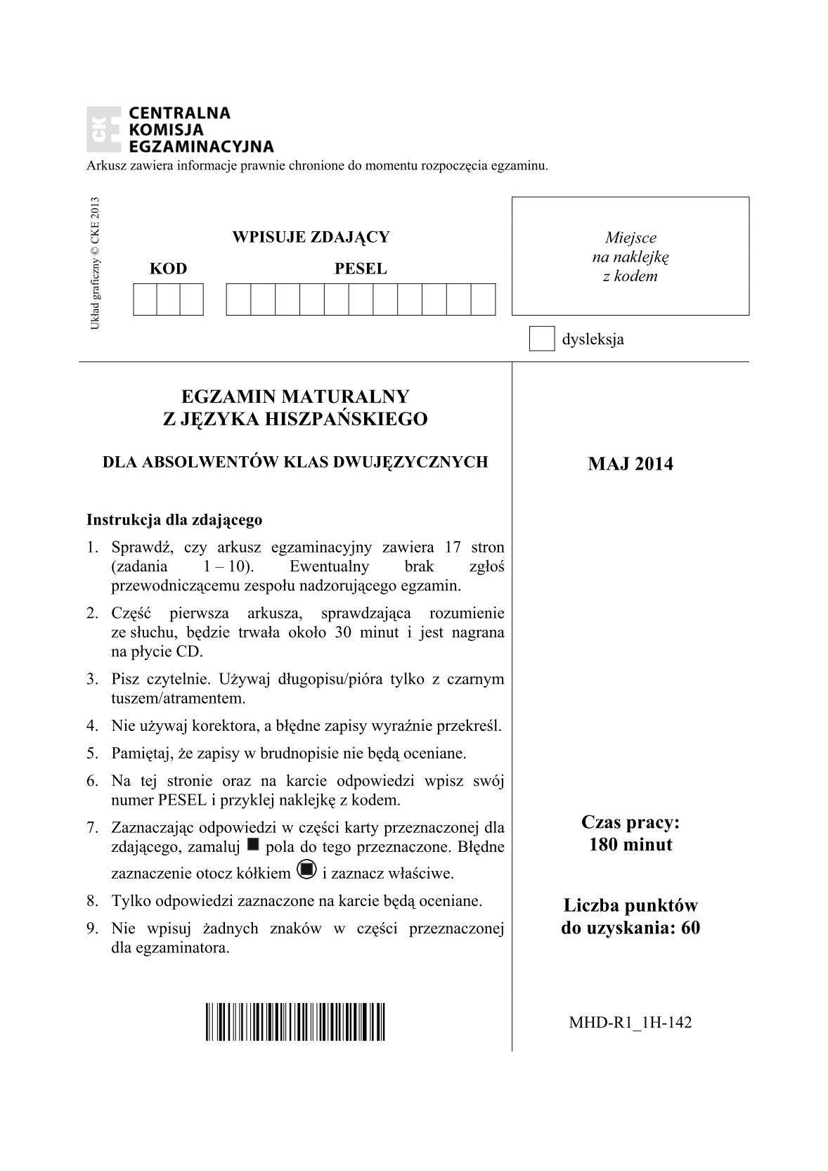 pytania-hiszpanski-dla-absolwentow-klas-dwujezycznych-matura-2014-str.1