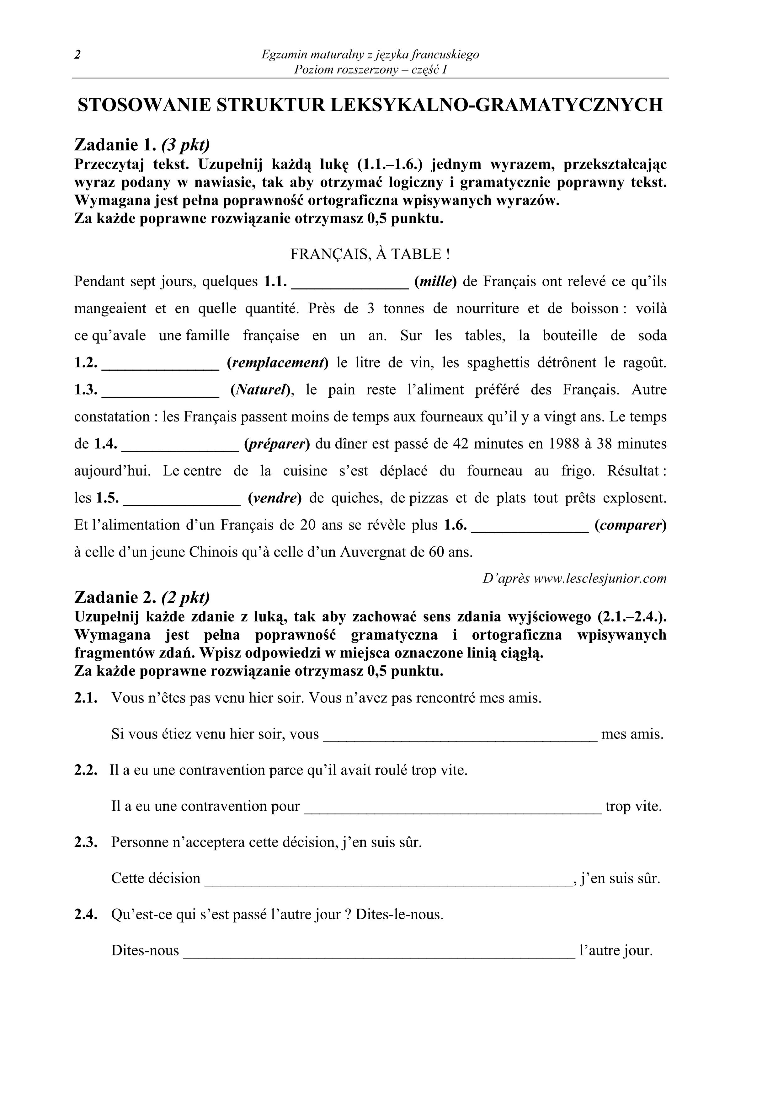 pytania-jezyk-francuski-poziom-rozszerzony-matura-2011-cz1 - 2