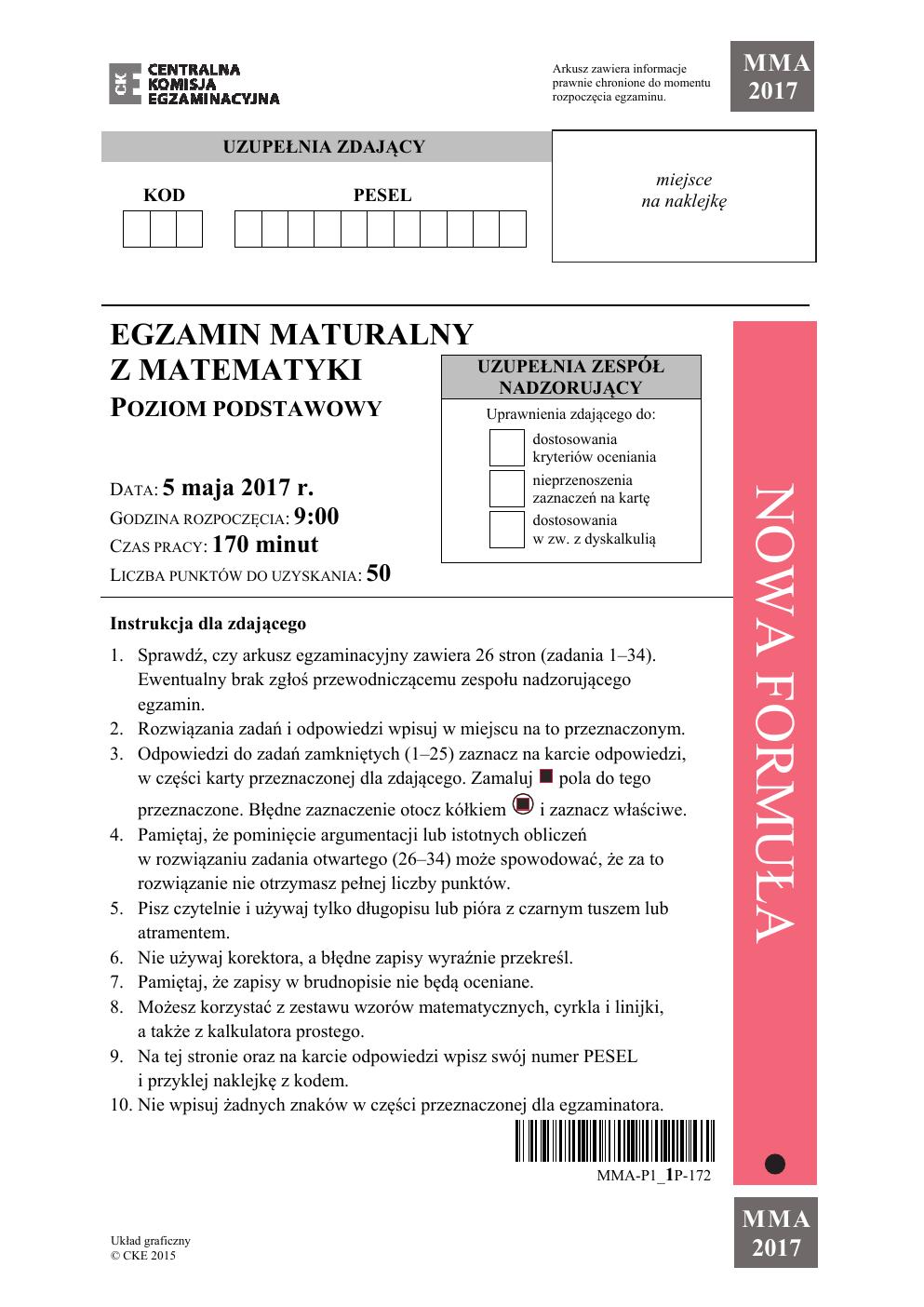 arkusz - matematyka podstawowy - matura 2017-01