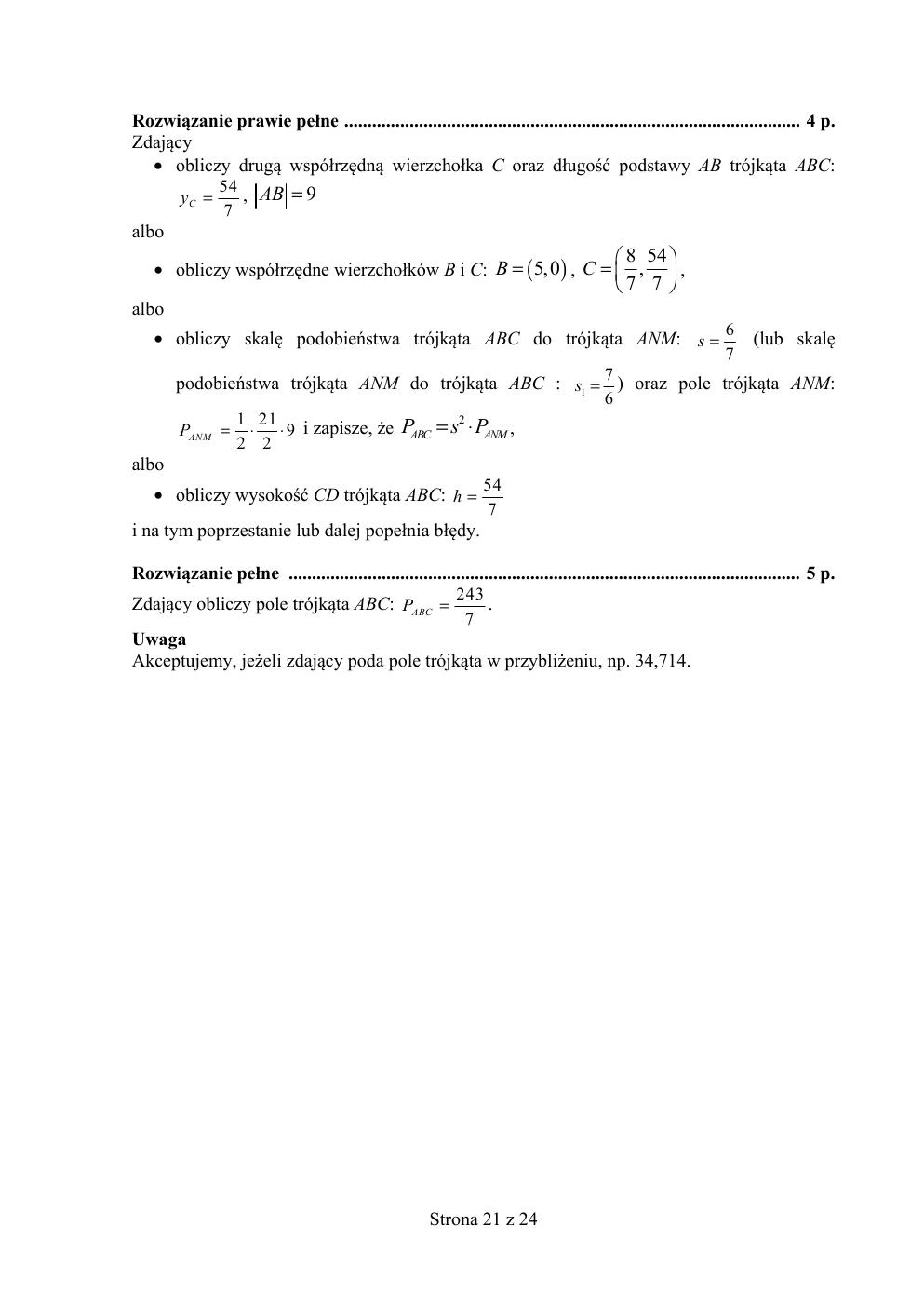 matematyka podstawowy - matura 2017 - odpowiedzi-21