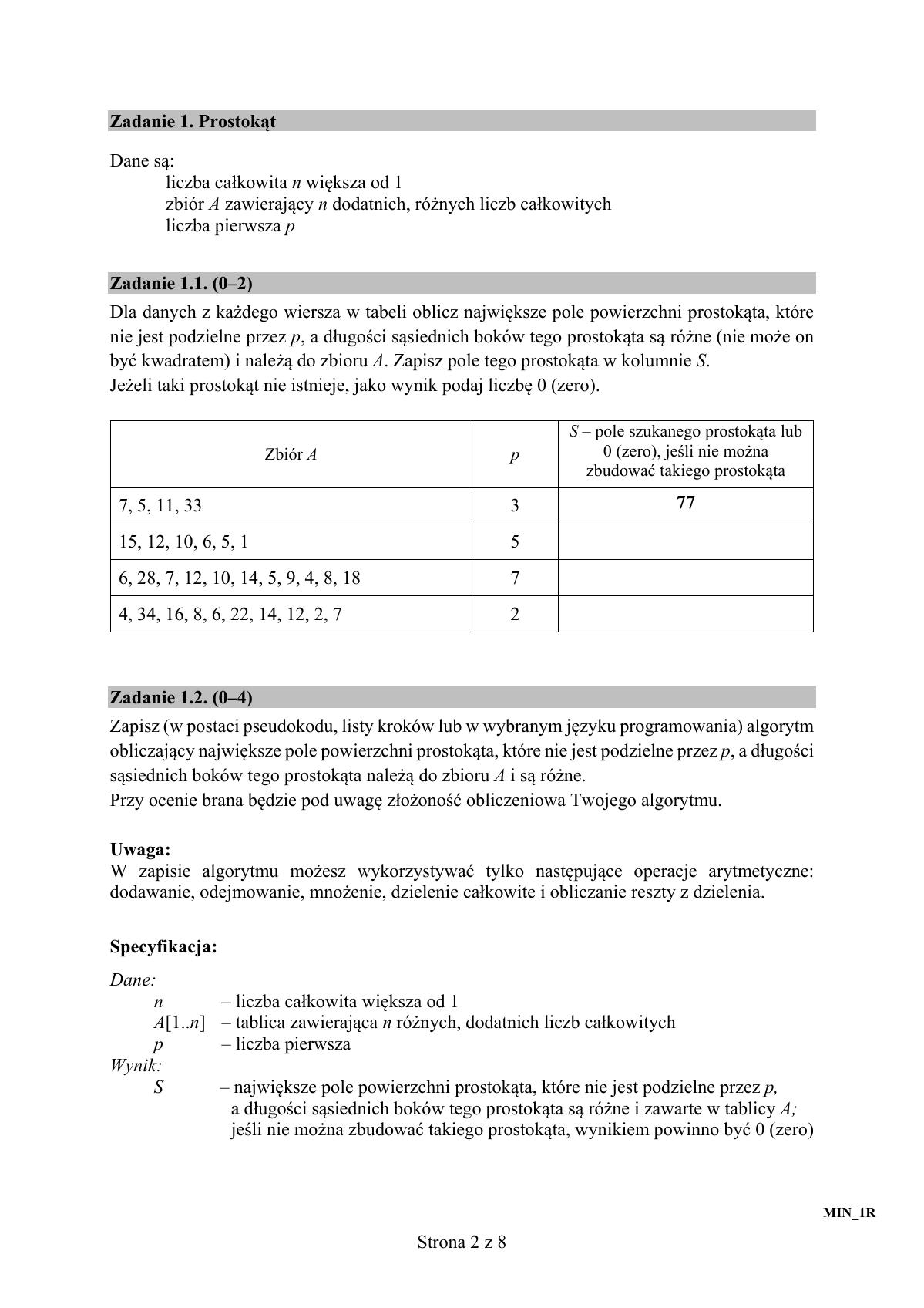 Informatyka - część I, matura 2017 - poziom rozszerzony-2