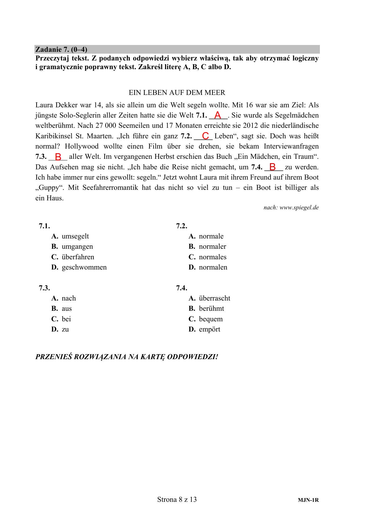 Język niemiecki, matura 2017 - poziom rozszerzony - pytania i odpowiedzi-08