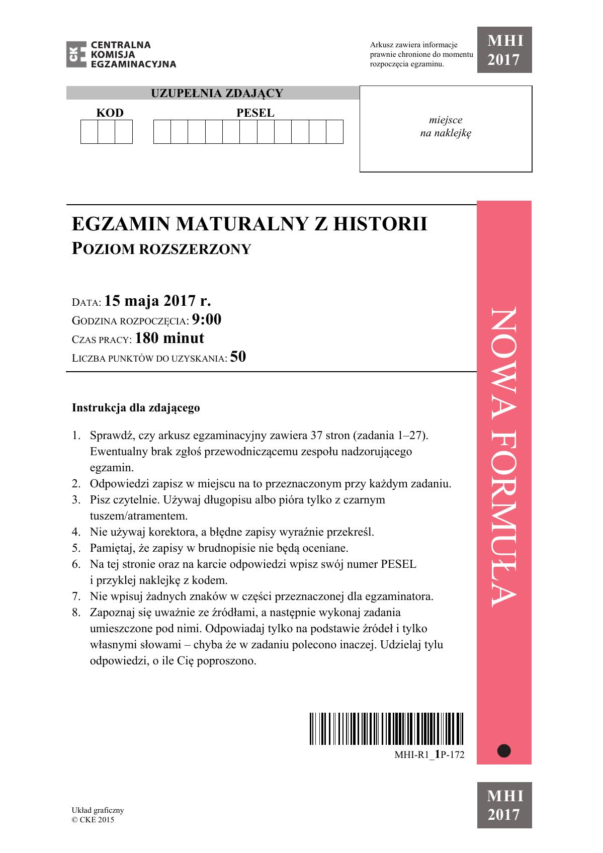 Historia, matura 2017 - poziom rozszerzony - pytania-01