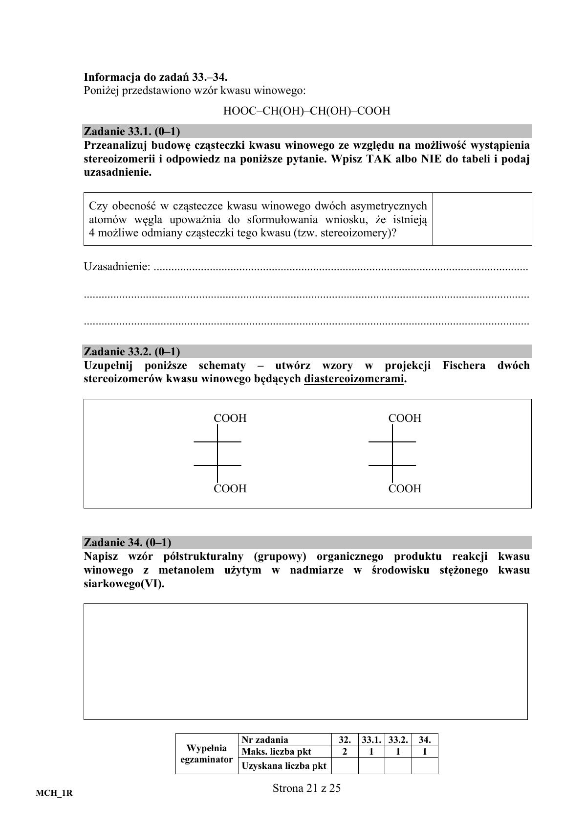 Chemia, matura 2017 - poziom rozszerzony - pytania-21