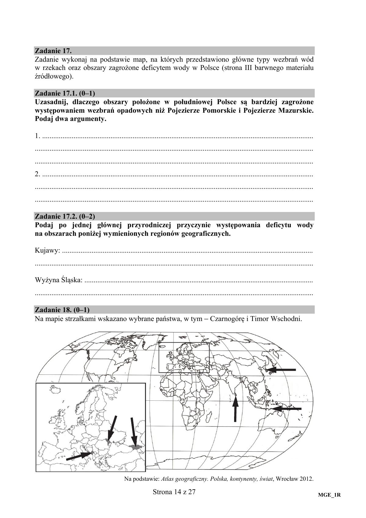 Geografia, matura 2017 - poziom rozszerzony - pytania-14