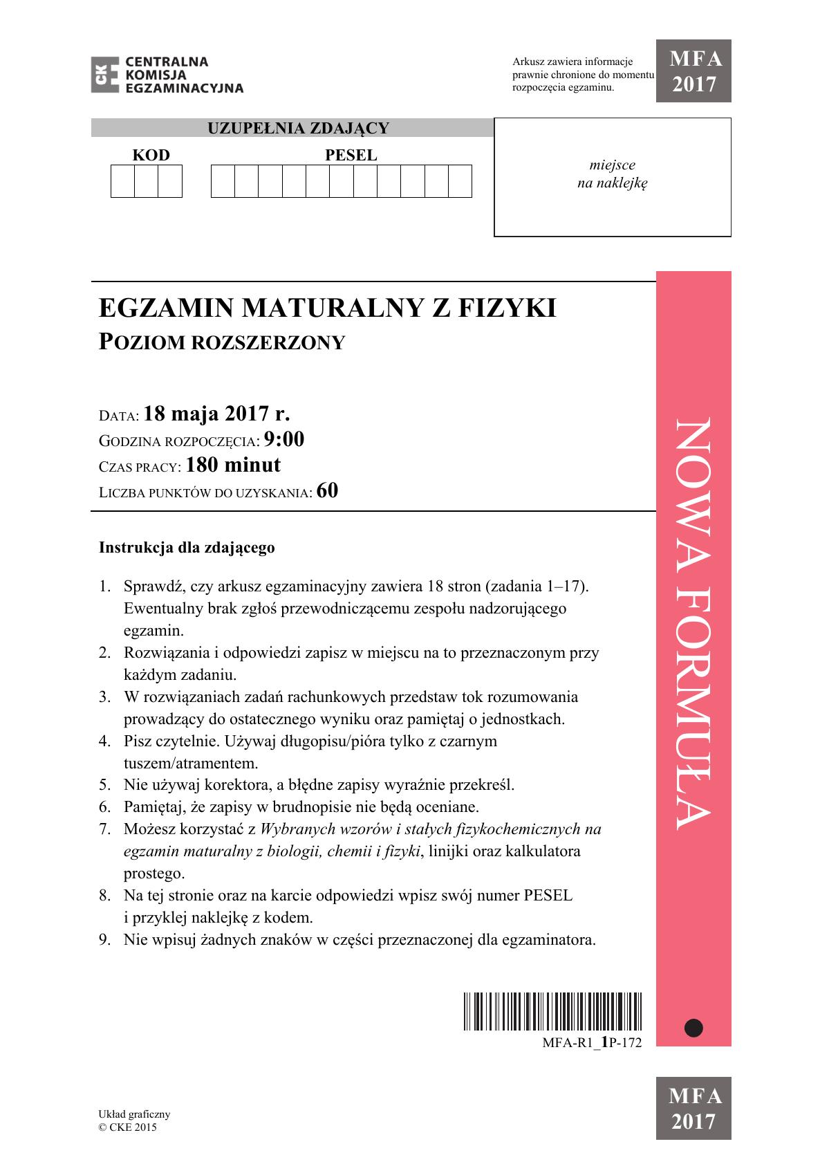 Fizyka, matura 2017 - poziom rozszerzony - pytania-01