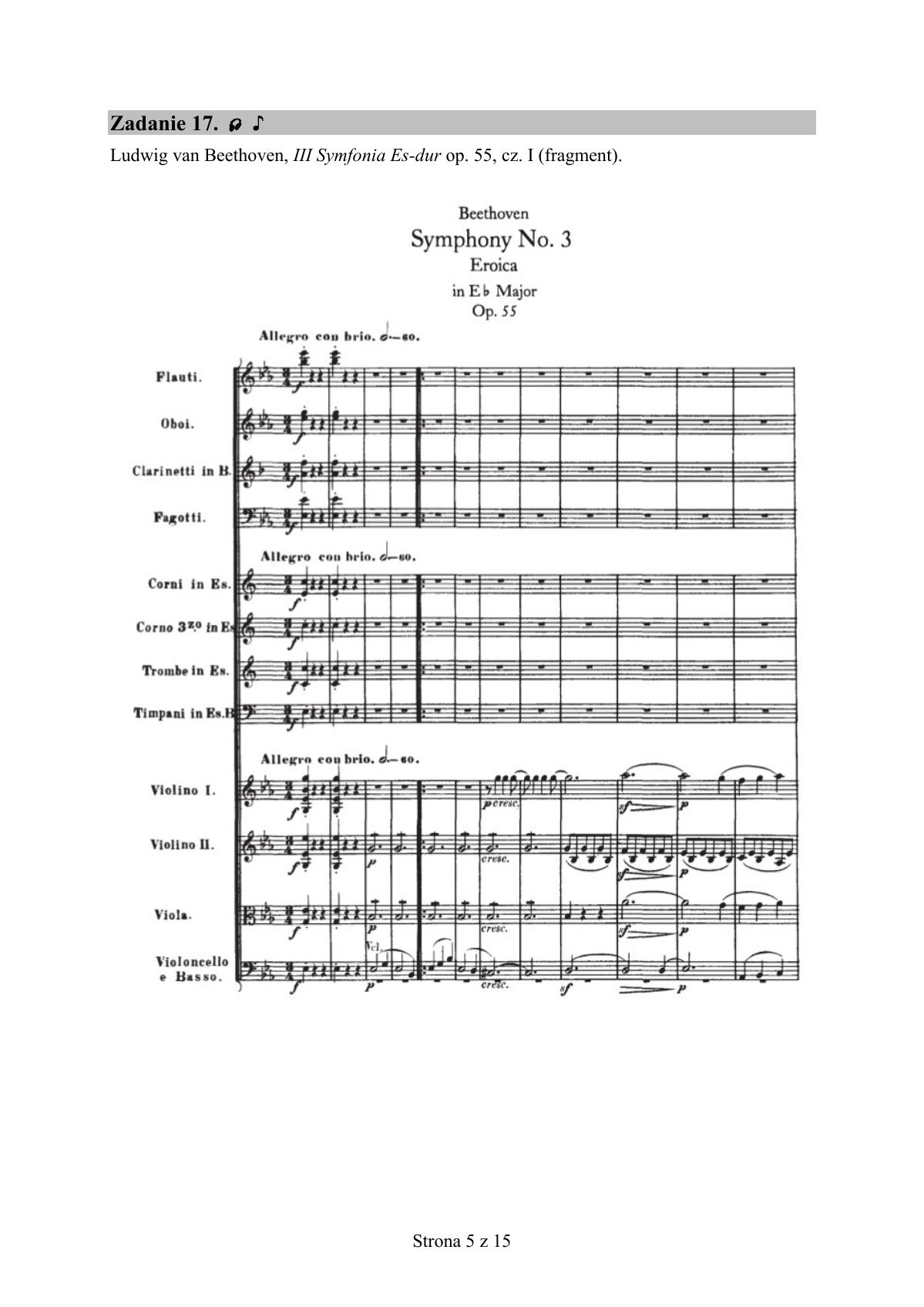 zadanie 17 - Ludwig van Beethoven, III Symfonia Es-dur op. 55, cz. I - fragment-1