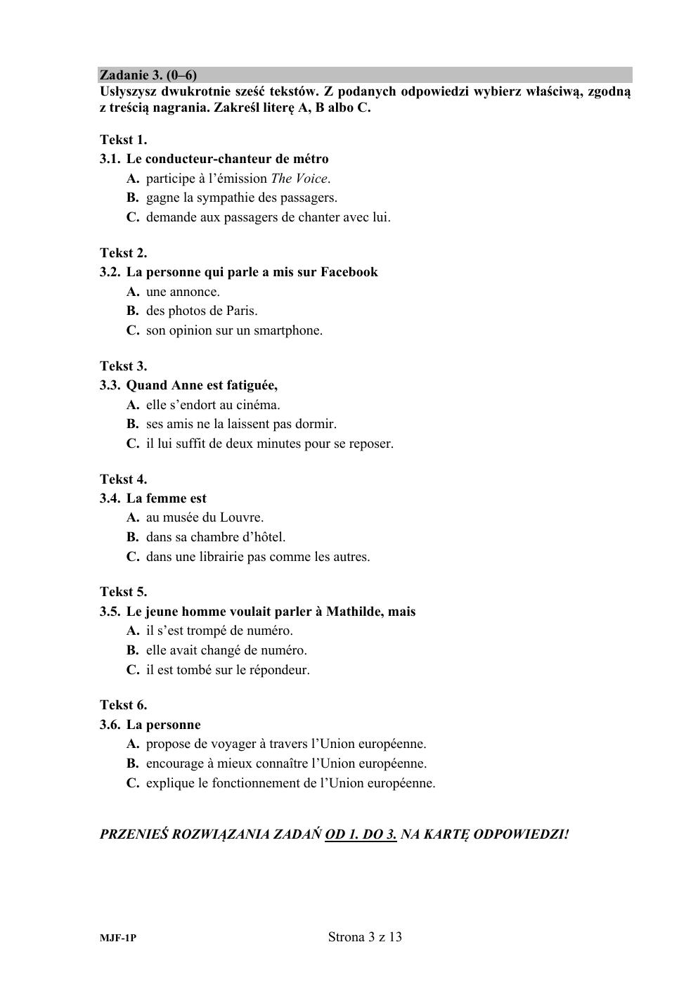 francuski podstawowy - matura 2017 - arkusz-03