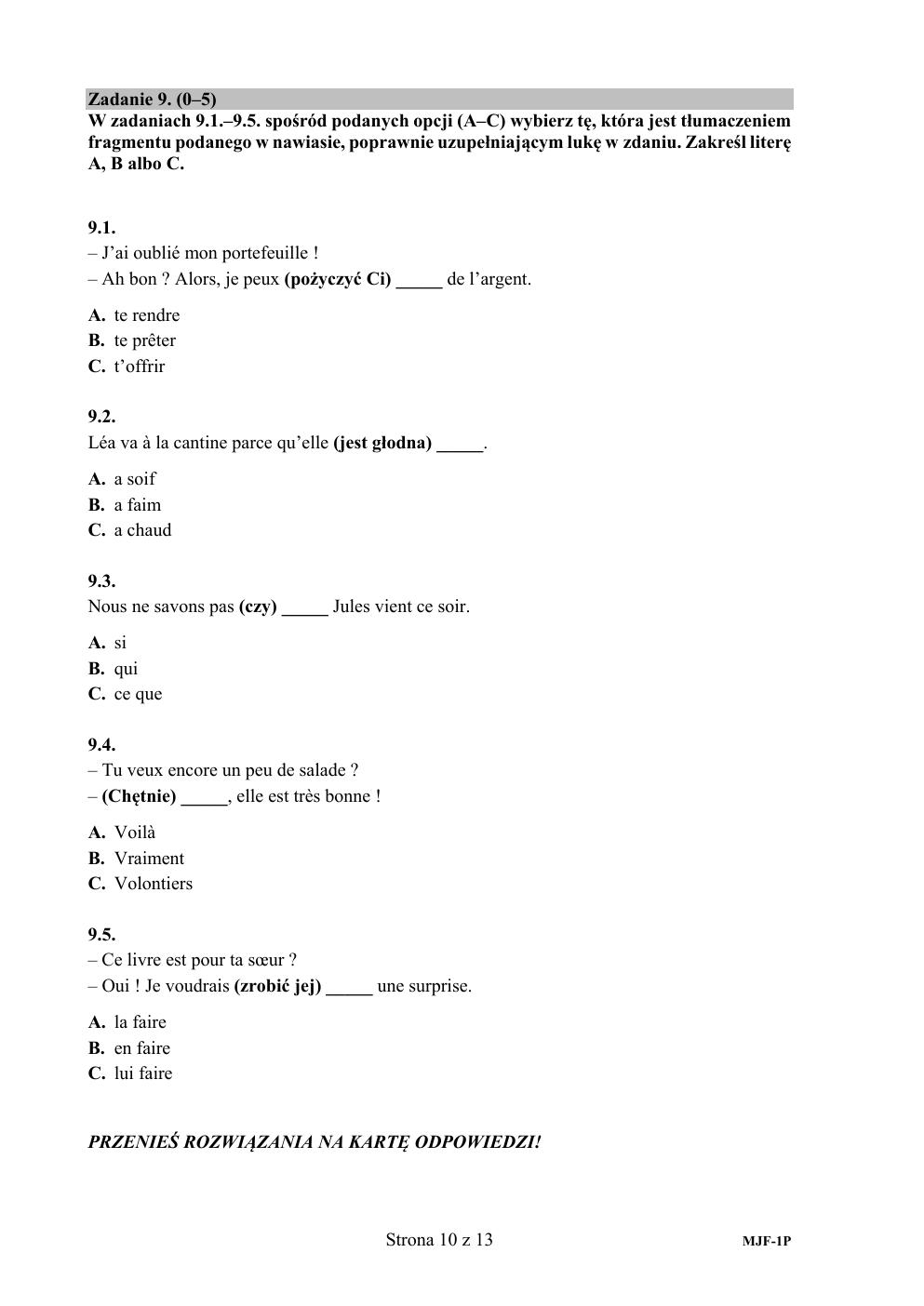 francuski podstawowy - matura 2017 - arkusz-10