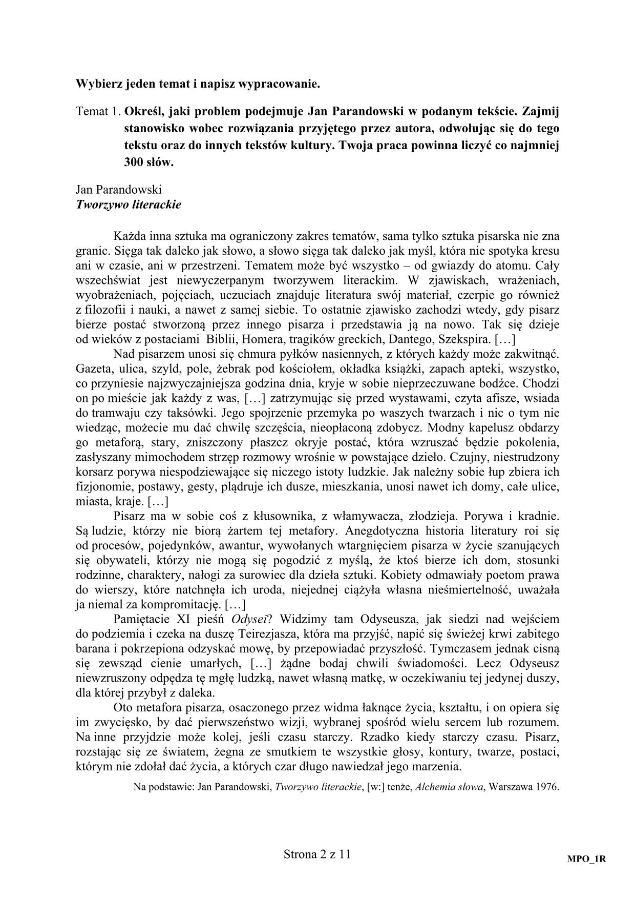 pytania-jezyk-polski-poziom-rozszerzony-matura-2016 - 2