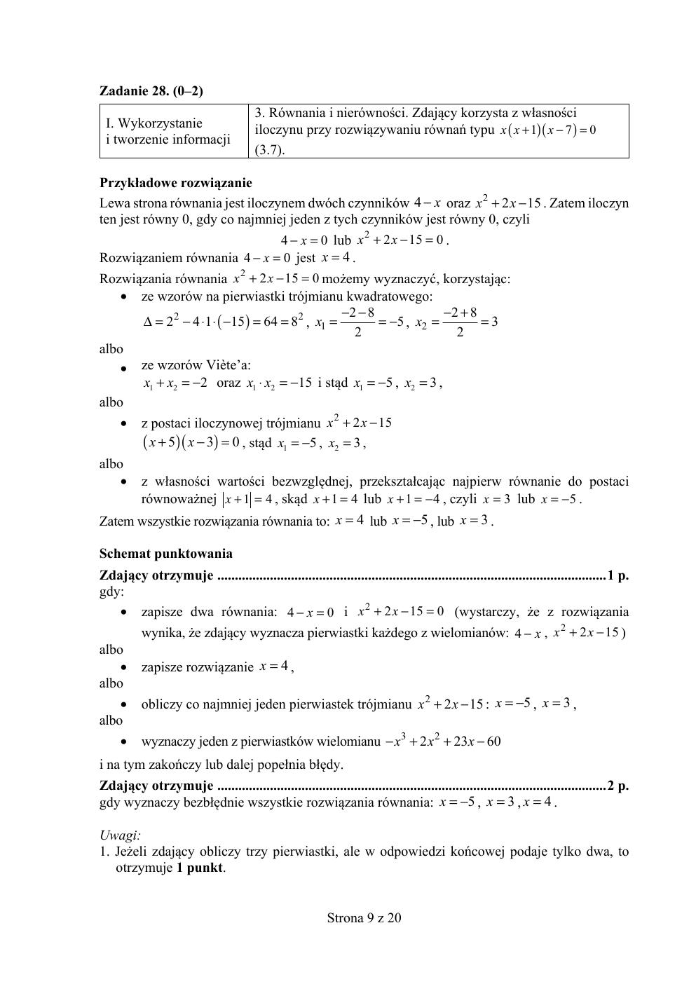 matematyka podstawowy - matura 2016 - odpowiedzi-09