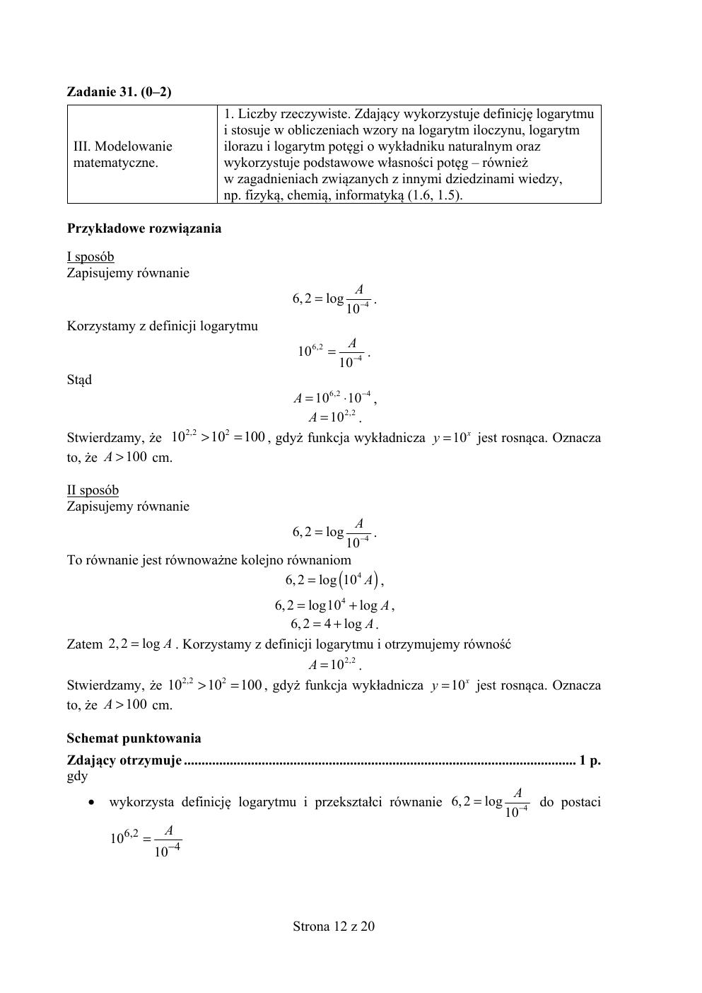 matematyka podstawowy - matura 2016 - odpowiedzi-12