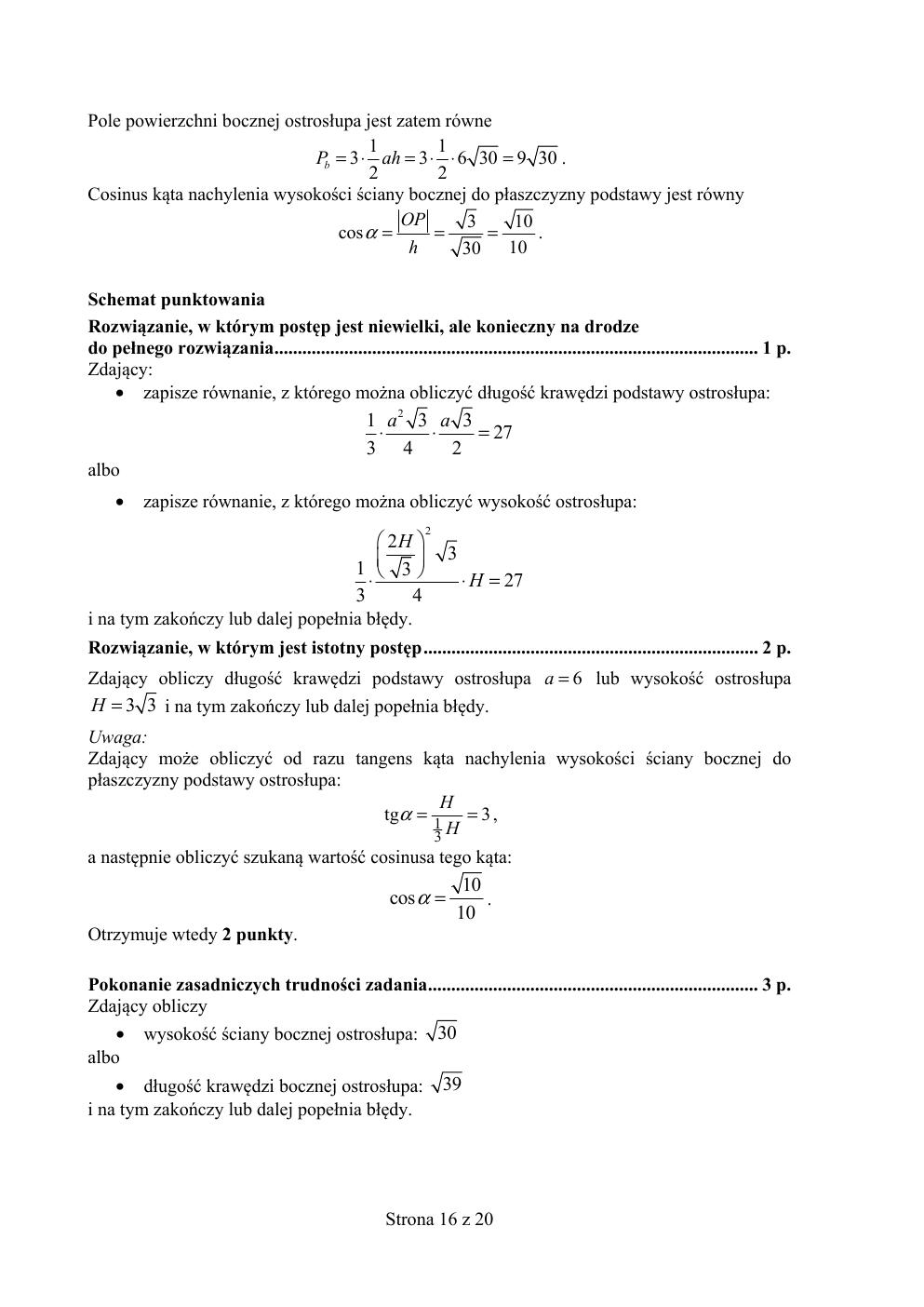 matematyka podstawowy - matura 2016 - odpowiedzi-16