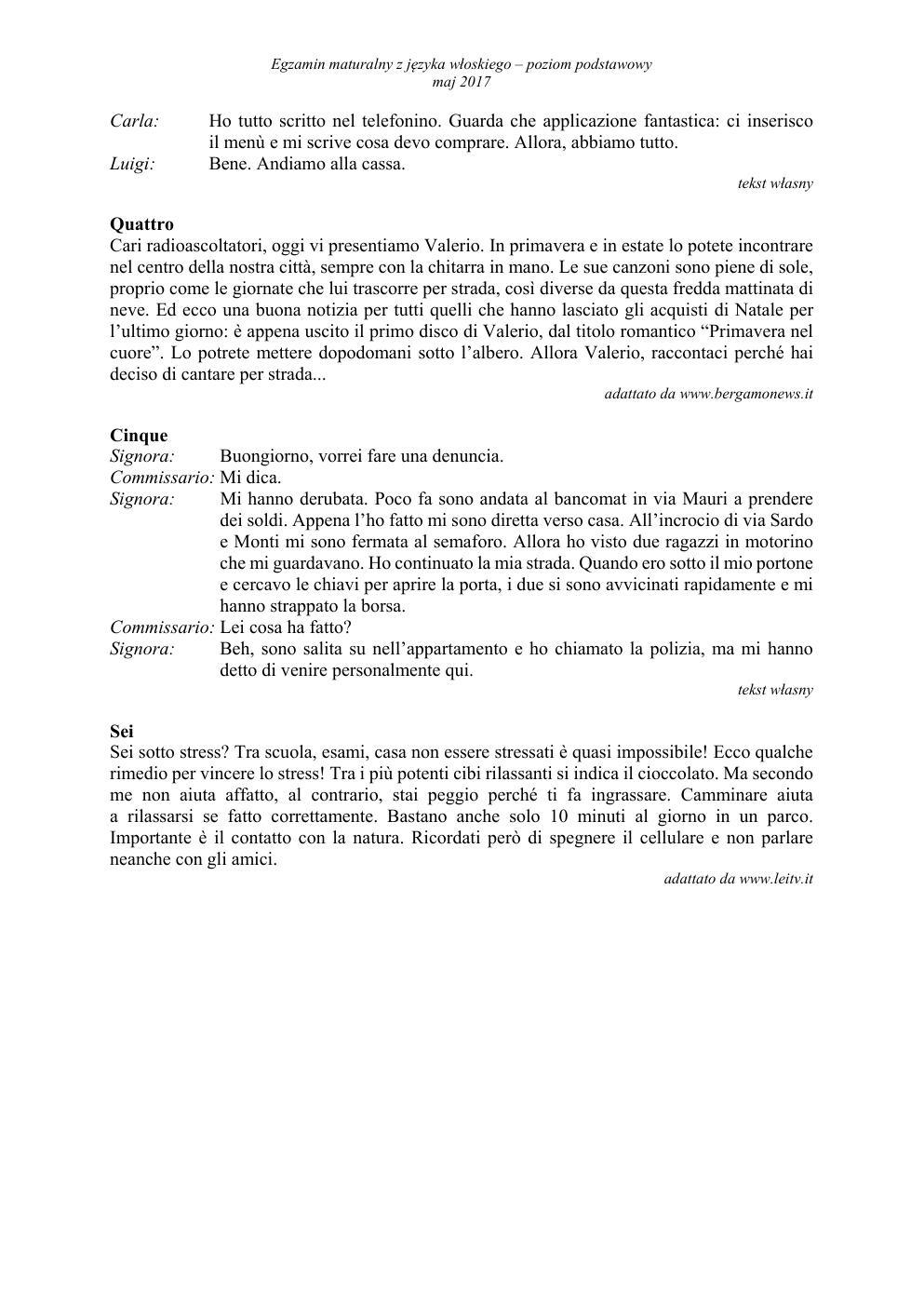 Język włoski, matura 2017 - poziom podstawowy - transkrypcja-3