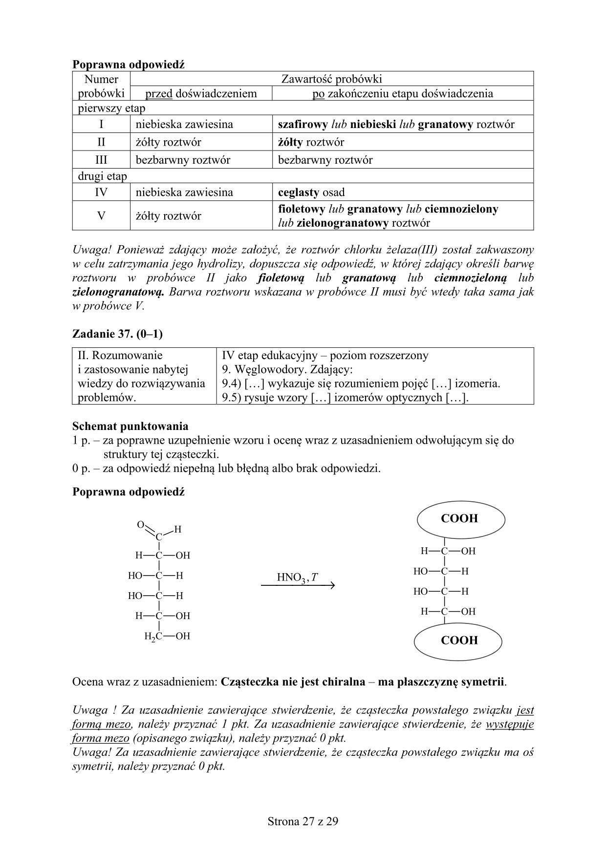 odpowiedzi-chemia-rozszerzony-matura-2018 - 27