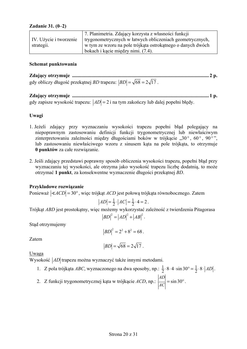 matematyka podstawowy - matura 2019 - odpowiedzi-20