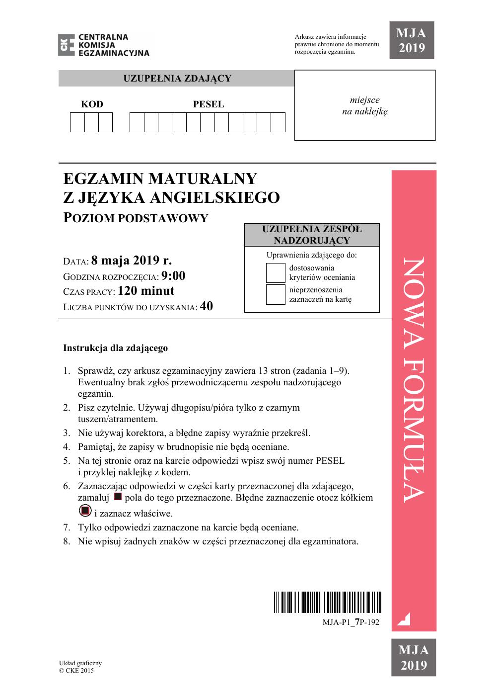 matura 2019 - Język angielski dla osób niesłyszących, poziom podstawowy-01