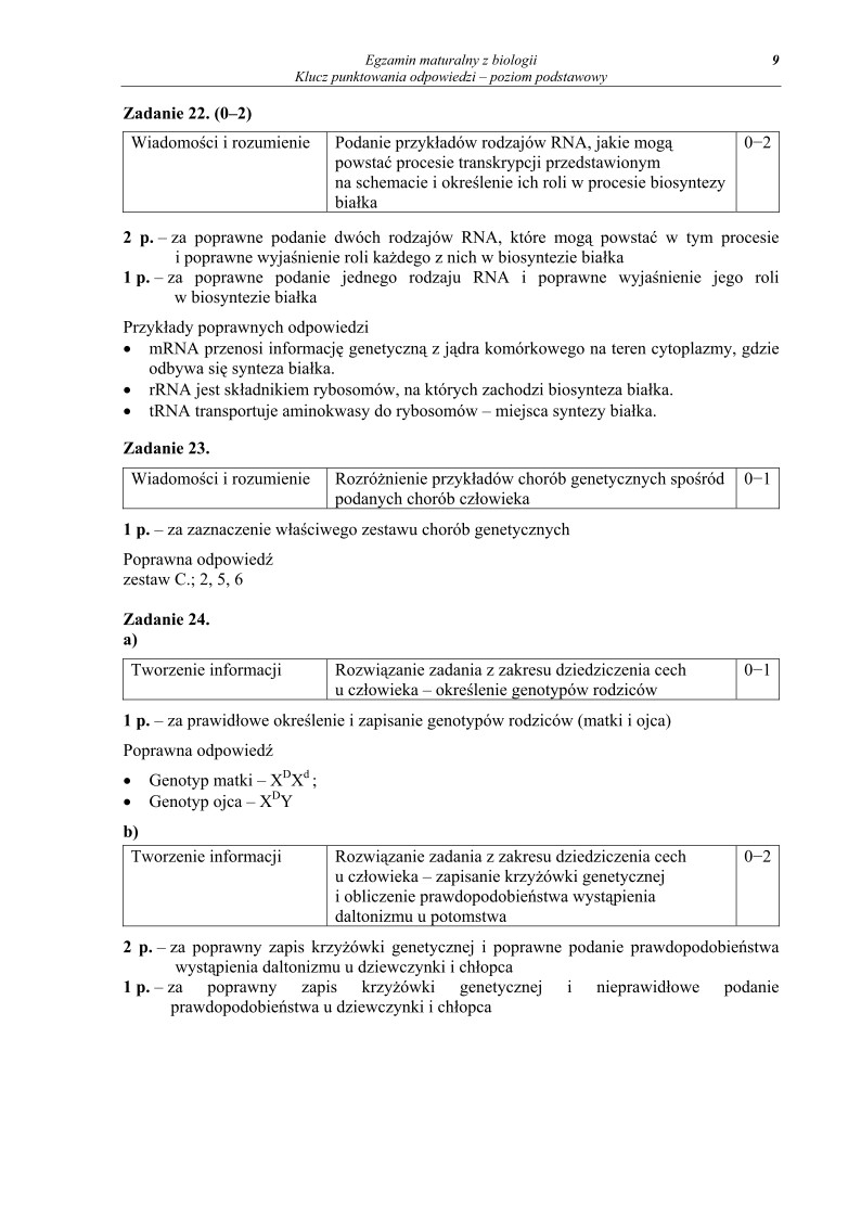 Odpowiedzi - biologia, p. podstawowy, matura 2010-strona-09