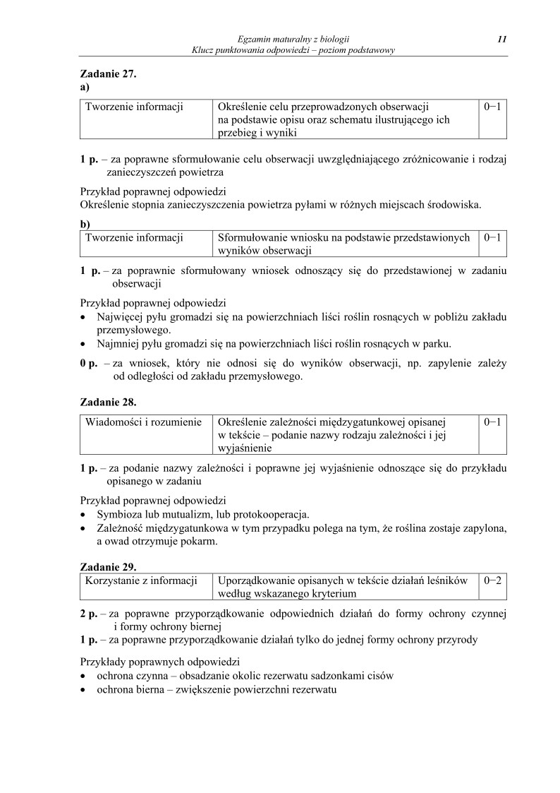 Odpowiedzi - biologia, p. podstawowy, matura 2010-strona-11