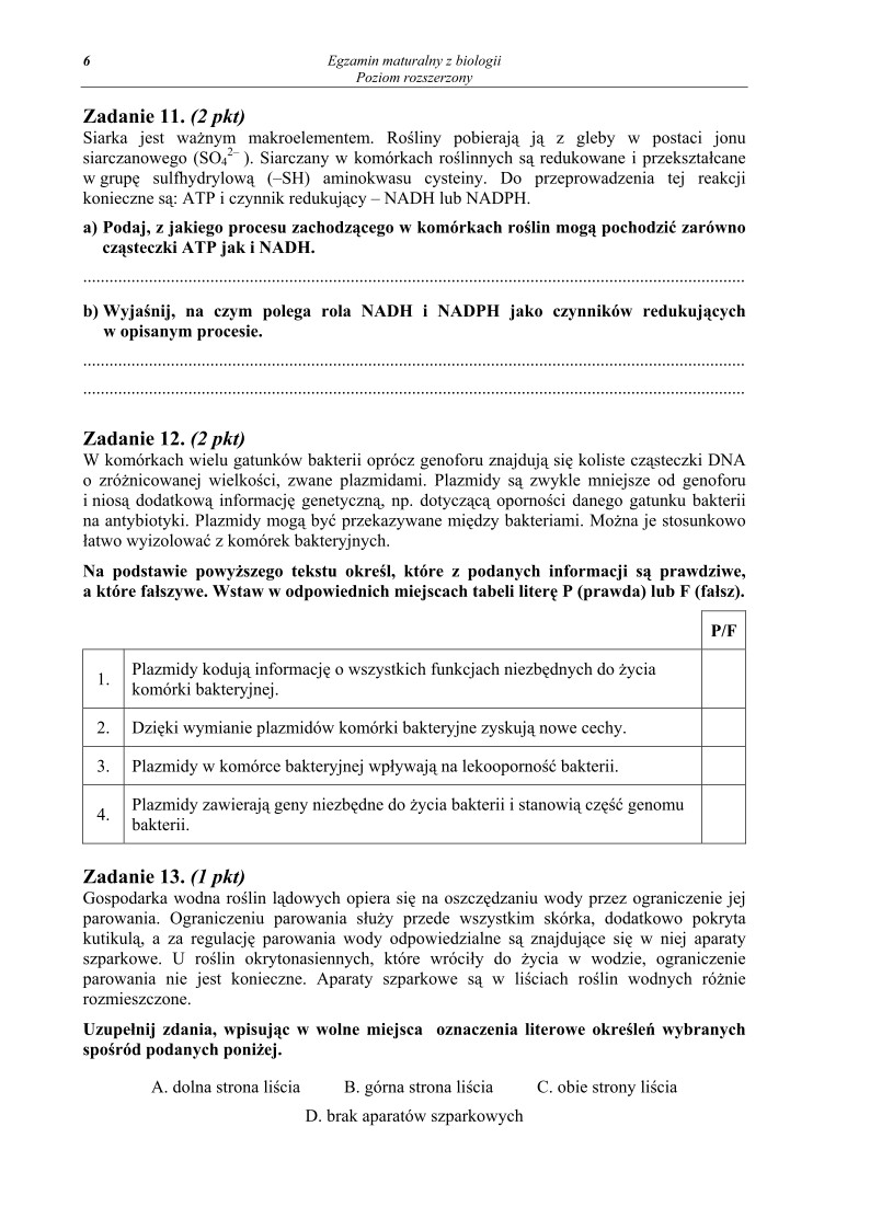 Pytania - biologia, p. rozszerzony, matura 2010-strona-06