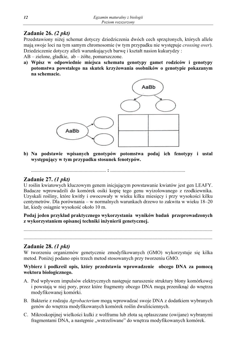 Pytania - biologia, p. rozszerzony, matura 2010-strona-12