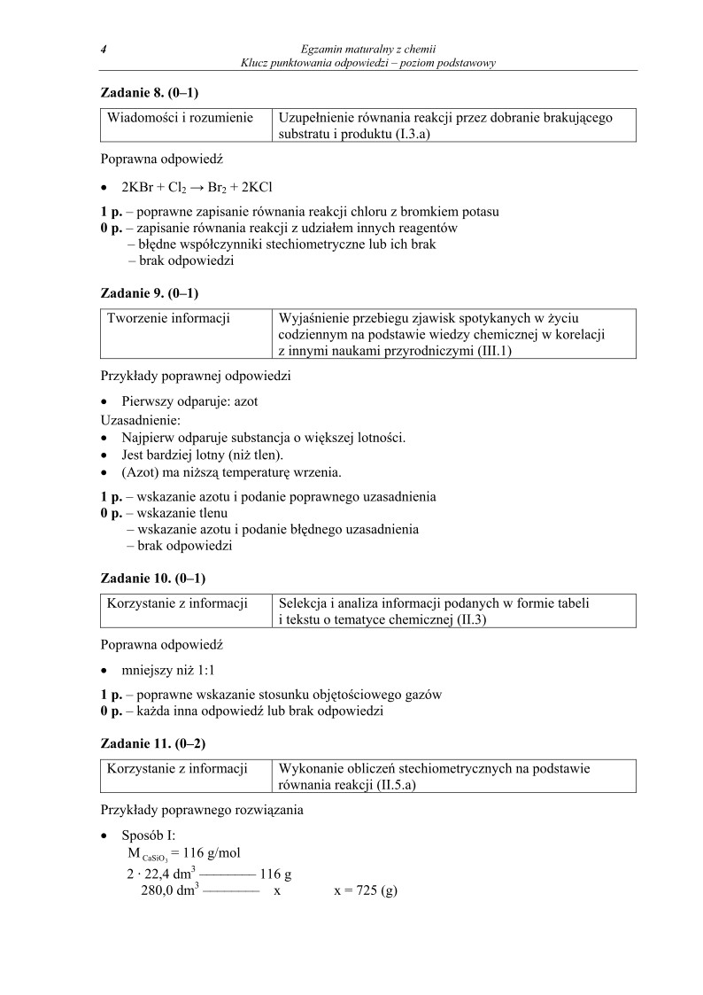 Odpowiedzi- chemia, p. podstawowy, matura 2010-strona-04