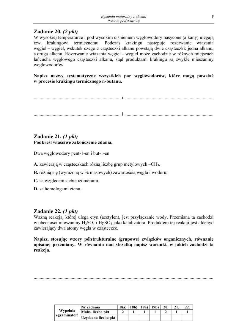 Pytania - chemia, p. podstawowy, matura 2010-strona-09