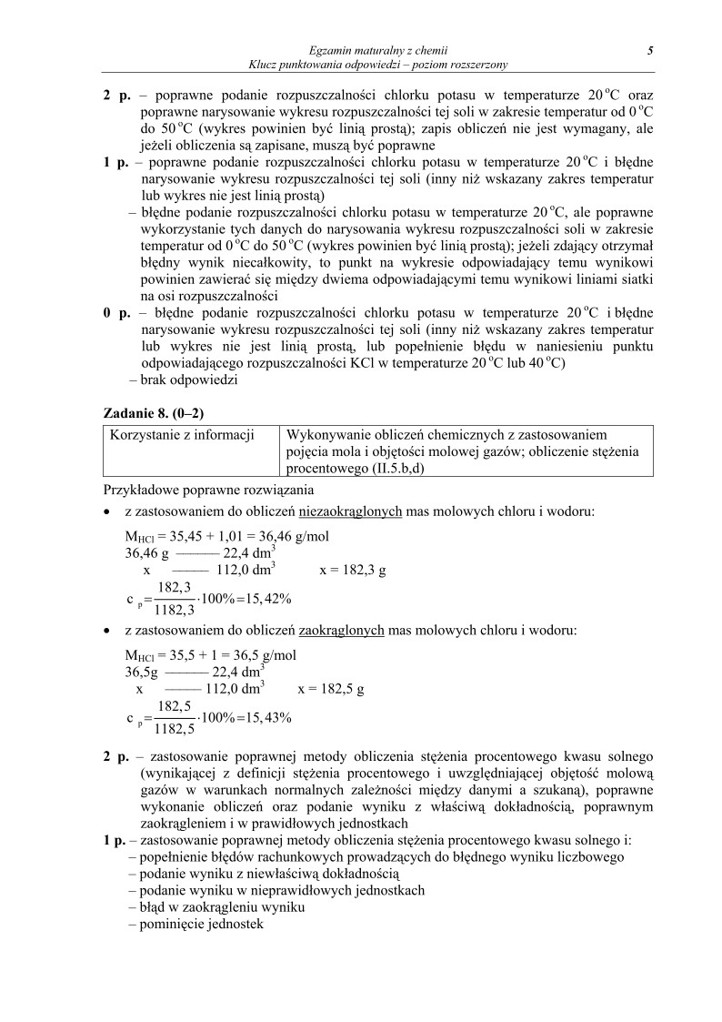 Odpowiedzi - chemia, p. rozszerzony, matura 2010-strona-05