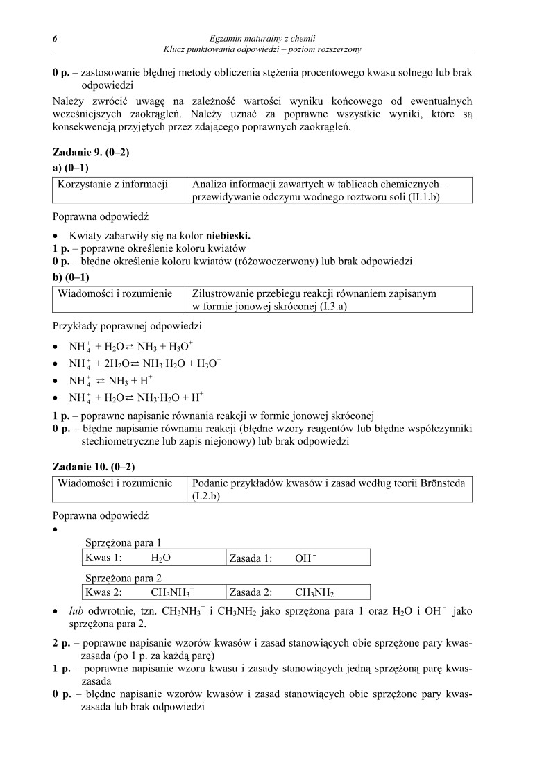 Odpowiedzi - chemia, p. rozszerzony, matura 2010-strona-06