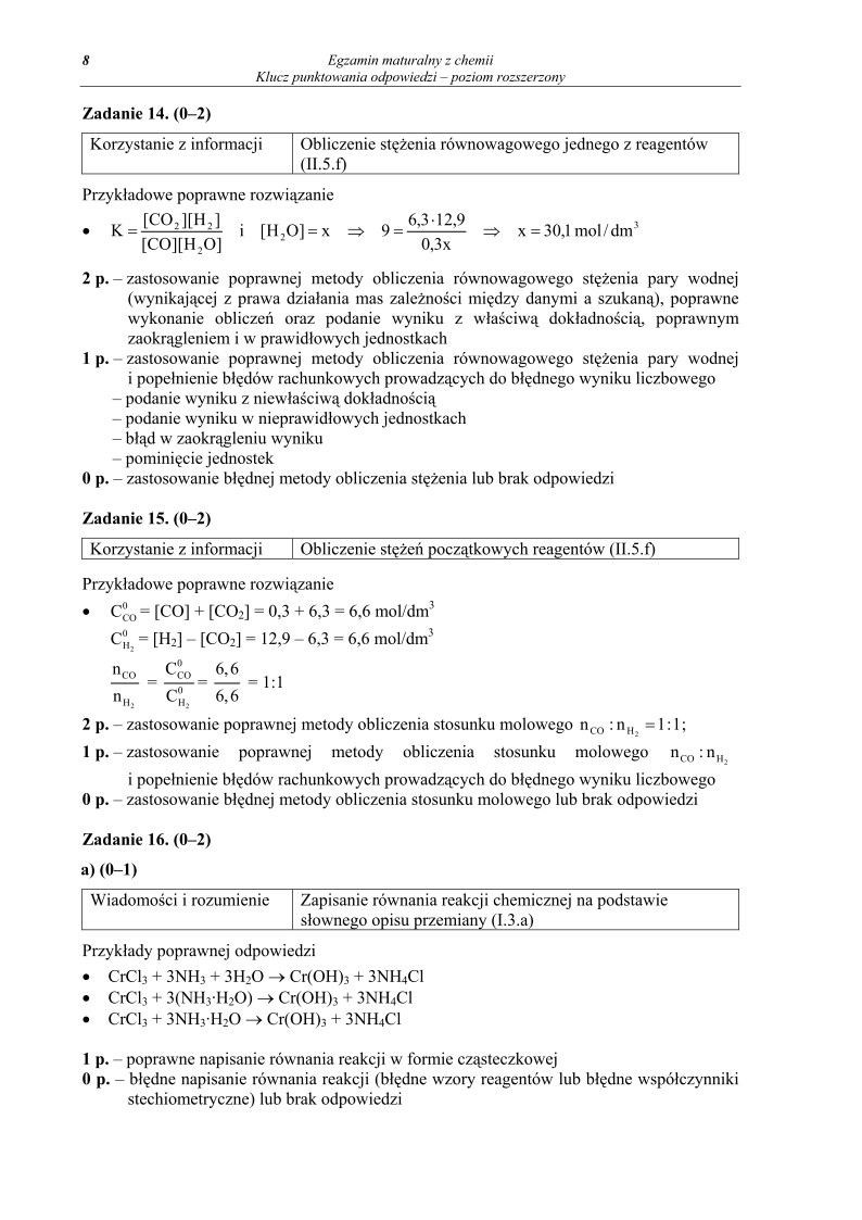 Odpowiedzi - chemia, p. rozszerzony, matura 2010-strona-08