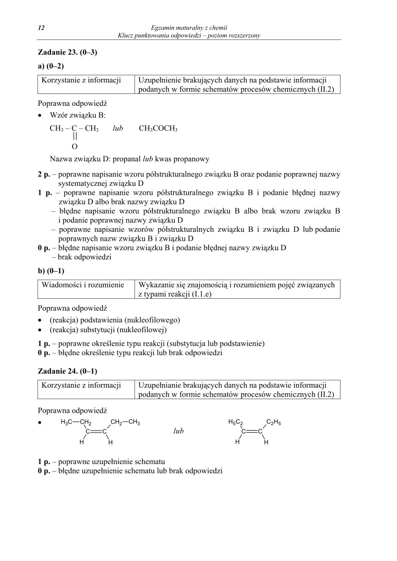 Odpowiedzi - chemia, p. rozszerzony, matura 2010-strona-12