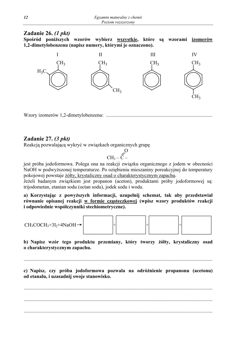 Pytania - chemia, p. rozszerzony, matura 2010-strona-12